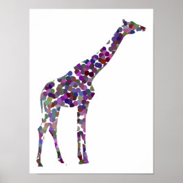 Póster Poster de Giraffe de múltiples colores
