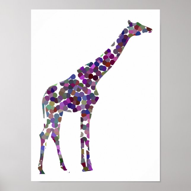 Póster Poster de Giraffe de múltiples colores (Frente)
