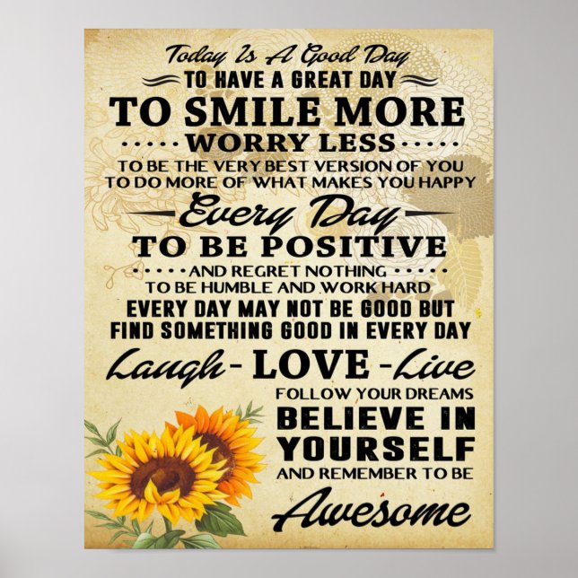 Póster Poster De Girasol- Ideas Perfectas De Regalo Para  (Frente)