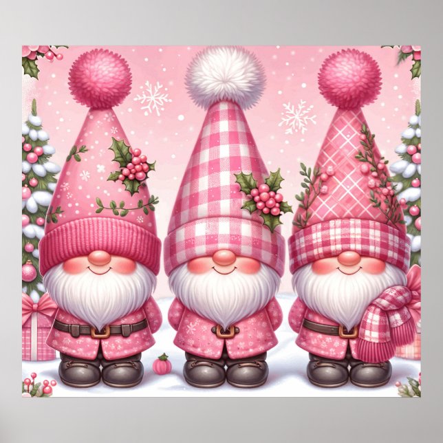 Póster Poster de Gnomes Navidades Rosados (Frente)
