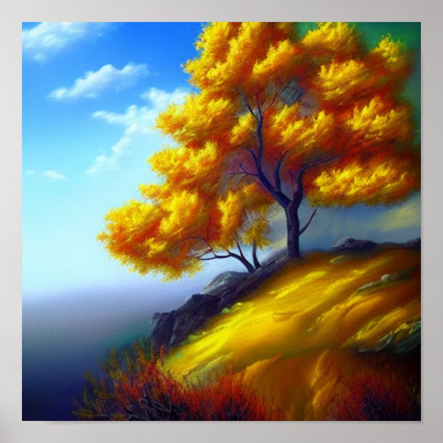 Póster Poster de Golden Trees Oceanscape (Frente)
