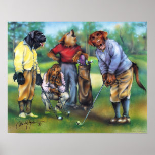 Póster Poster de golf para perros