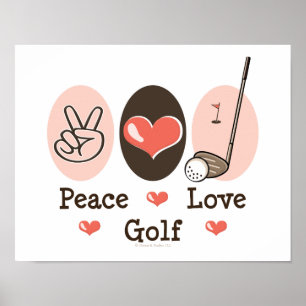 Póster Poster de golf Peace Love