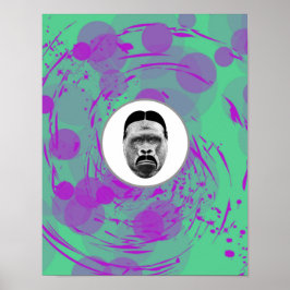 Póster Poster de gorilas abstracto