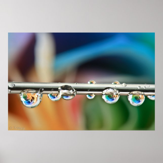 Póster Poster de gotas plateadas (Frente)