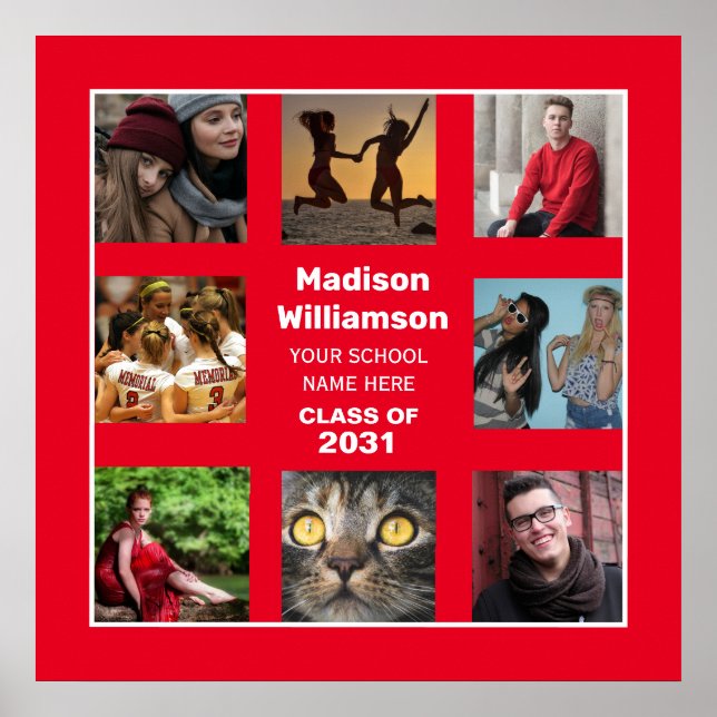 Póster Poster De Graduación 8 Clase De Collage de fotos D (Frente)