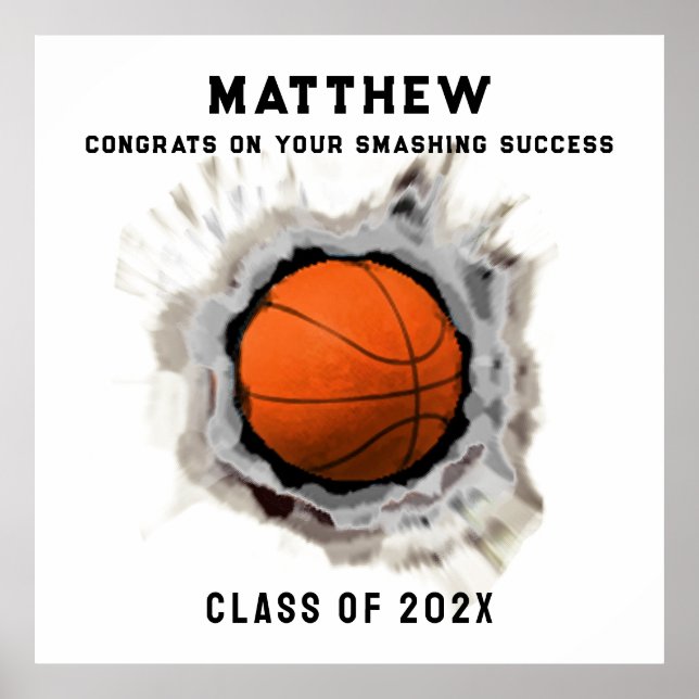 Póster Poster de Graduación de Becarios de Baloncesto par (Frente)