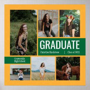 Póster Poster de Graduación de Fotografía Verde y Amarill