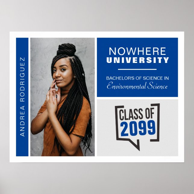 Póster Poster de Graduación de Fotografías y Cajas Azules (Frente)