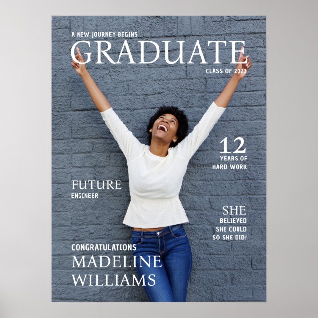 Póster Poster de graduación de fotos de portada de revist (Frente)