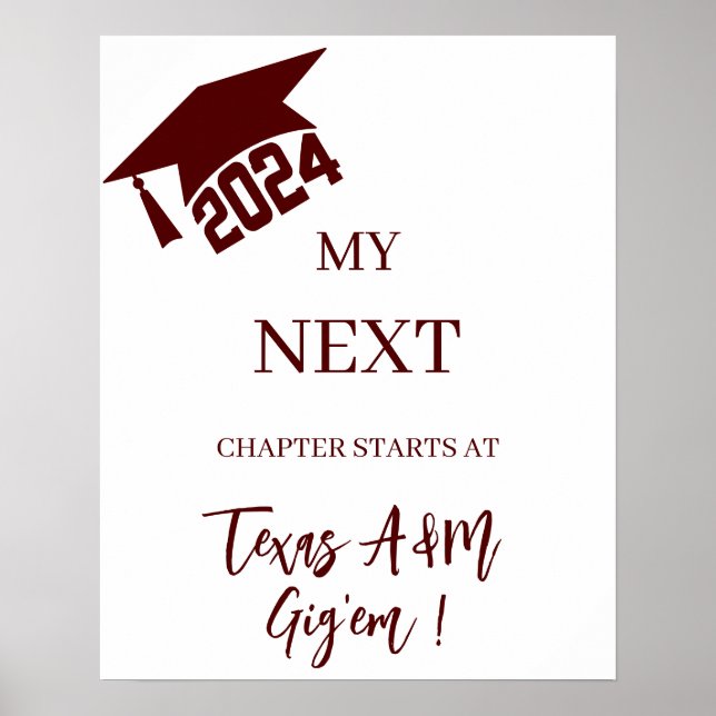 Póster poster de Graduación de Texas A&M 2024 (Frente)