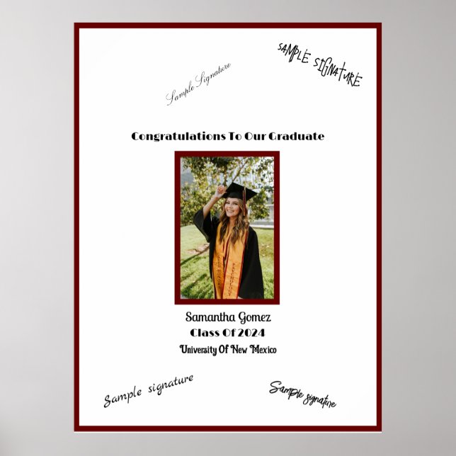 Póster Poster de Graduación Fotográfica para Invitados Fi (Frente)