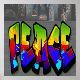 Póster Poster de Graffiti de la Paz