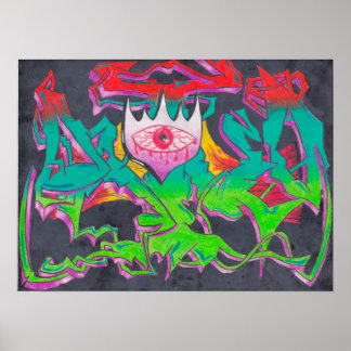 Póster Poster de Graffiti de ojos malvados