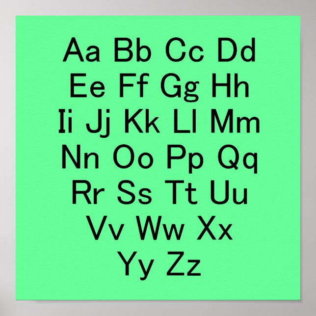 Póster Poster de gráfico alfabético (Frente)