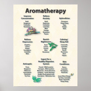 Póster Poster de gráfico de aromaterapia del patrón amari