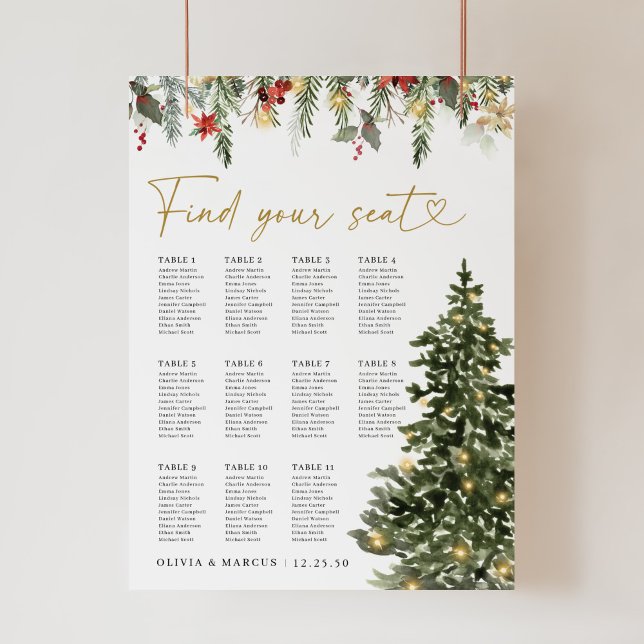 Póster Poster de gráfico de asientos Boda de luces de árb (Subido por el creador)