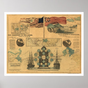 Póster Poster de gráfico telegráfico 1858