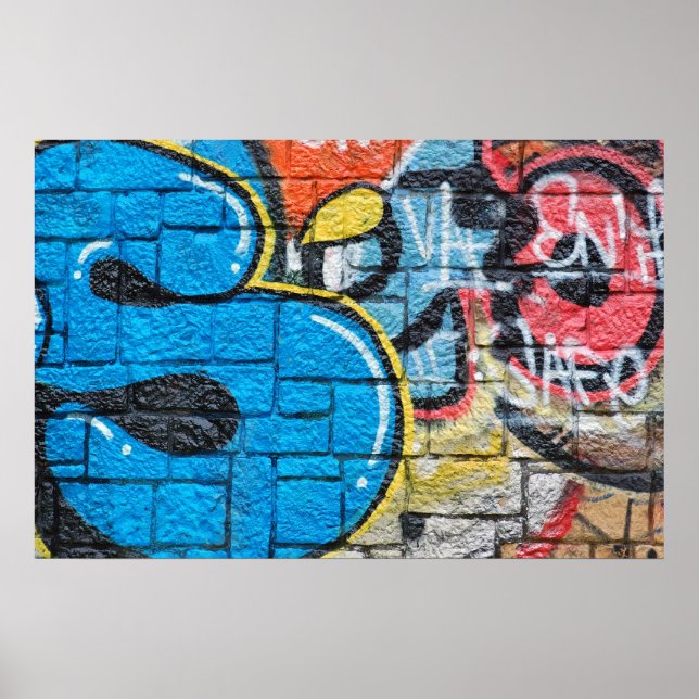 Póster poster de grafitis en pared (Frente)