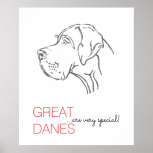 Póster Poster de gran danés minimalista