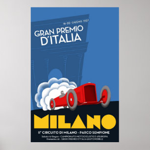 Póster Poster de Grand Prix de 1937 italianos