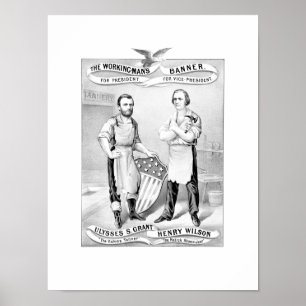 Póster Poster de Grant y de la elección de Wilson -- 1872