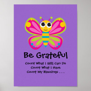 Póster Poster de Gratitud de Mariposa Cuta