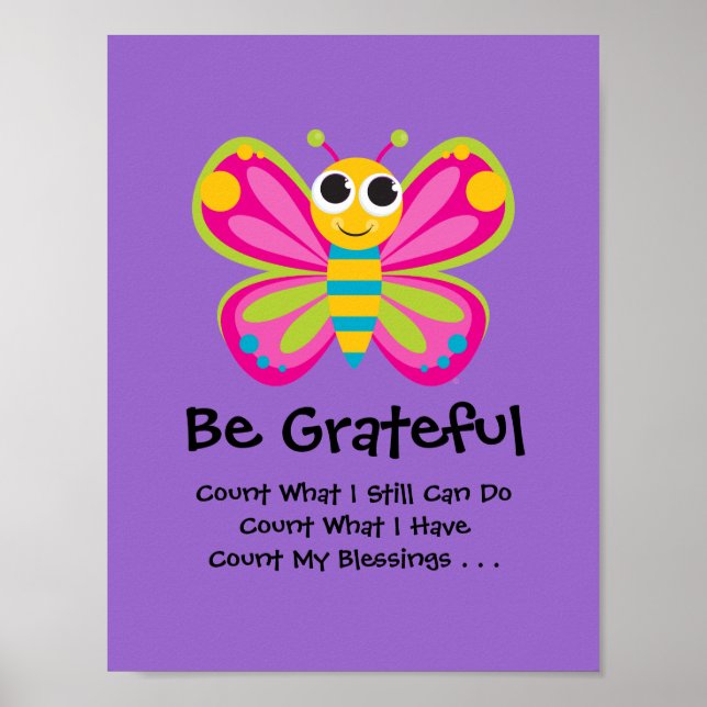 Póster Poster de Gratitud de Mariposa Cuta (Frente)