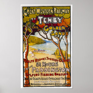 Póster Poster de Great Western "Tenby"