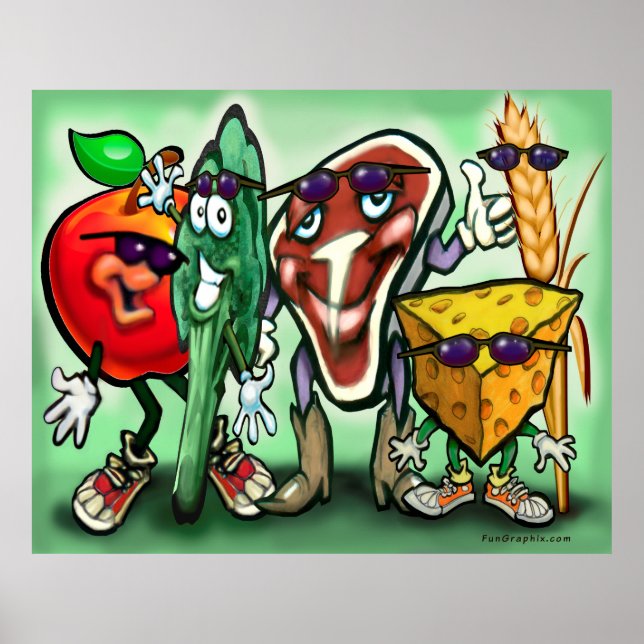 Póster Poster de grupos de alimentos (Frente)