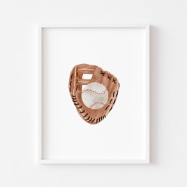 Póster Poster de guantes de béisbol de color acuático