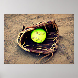 Póster Poster de guantes de Softball
