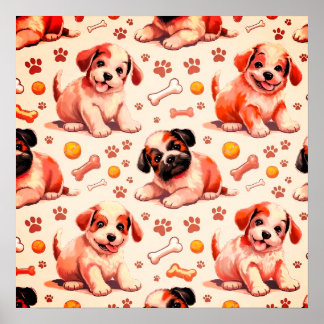Póster Poster de guardería de cachorros
