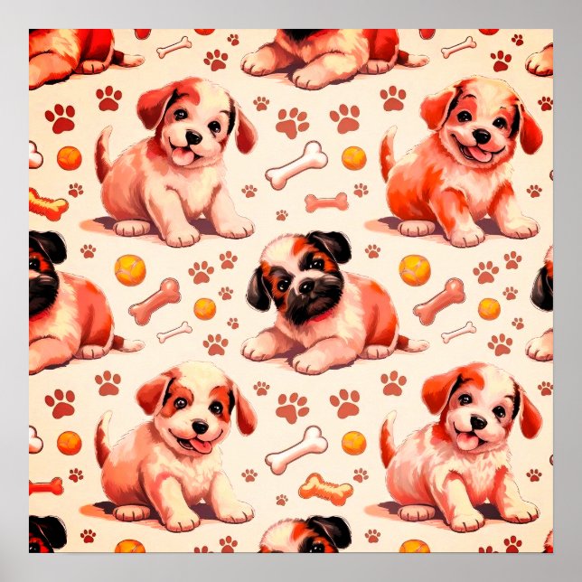 Póster Poster de guardería de cachorros (Frente)