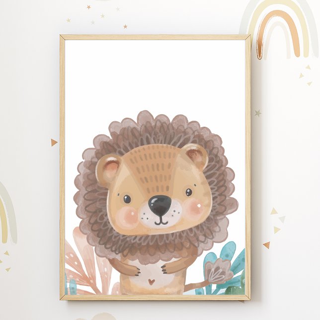 Póster Poster de guardería de león Niños animales Decorac (Subido por el creador)