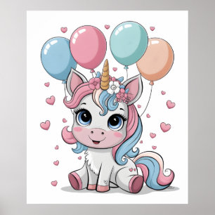 Póster Poster de guardería de Unicorn