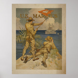 Póster Poster de Guerra de los Marines Estadounidenses