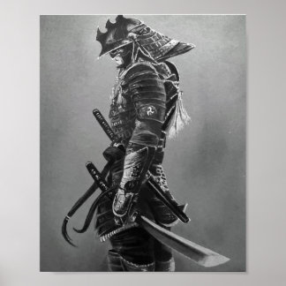 Póster Poster de guerrero samurai japonés