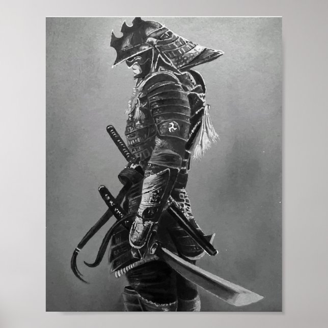 Póster Poster de guerrero samurai japonés (Frente)