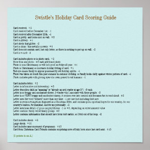 Póster Poster de guía de puntuación de tarjetas de vacaci