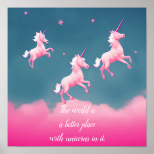 Póster Poster de guión de comillas simples de Unicornios 