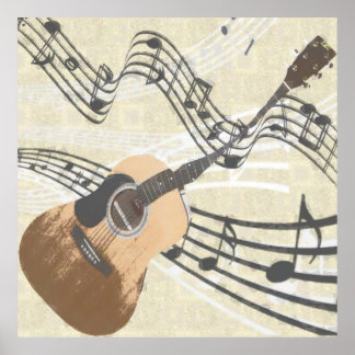 Póster Poster de guitarra abstracta