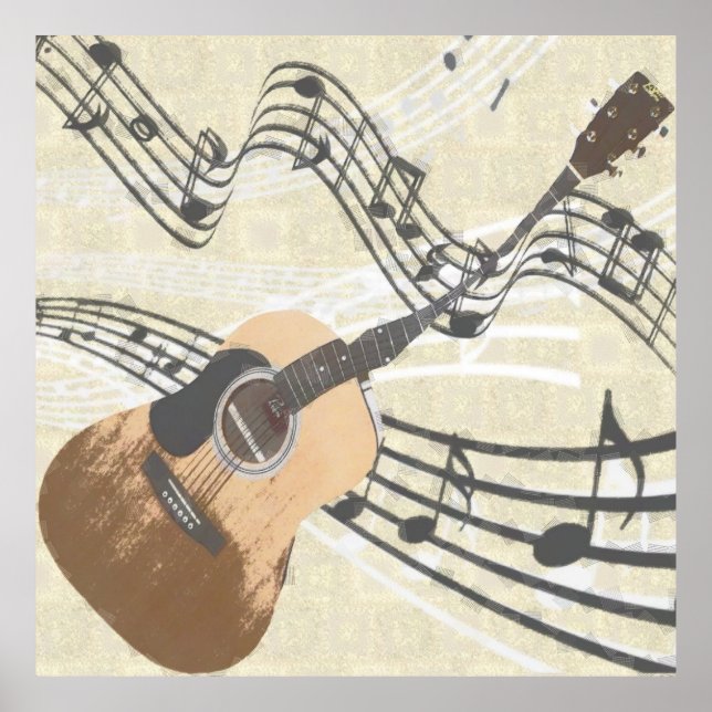 Póster Poster de guitarra abstracta (Frente)