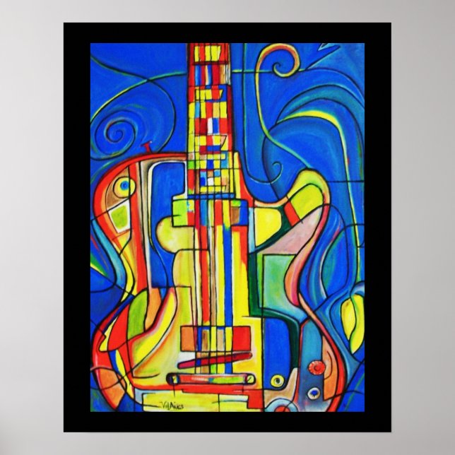 Póster Poster de guitarra abstracta por ValAries (Frente)