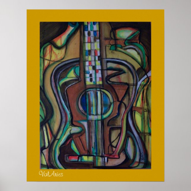 Póster Poster de guitarra abstracta por ValAries (Frente)