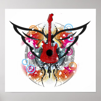 Póster Poster de guitarra alada