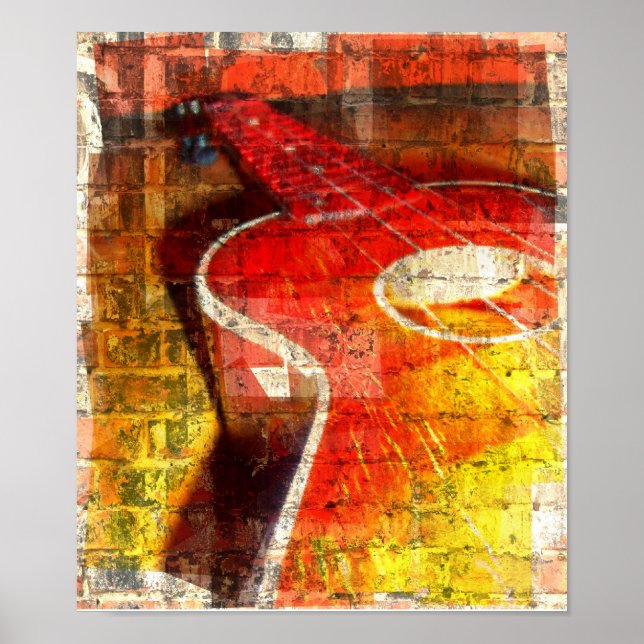 Póster Poster de guitarra artística (Frente)