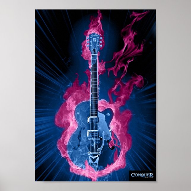 Póster Poster de guitarra de conquista (Frente)
