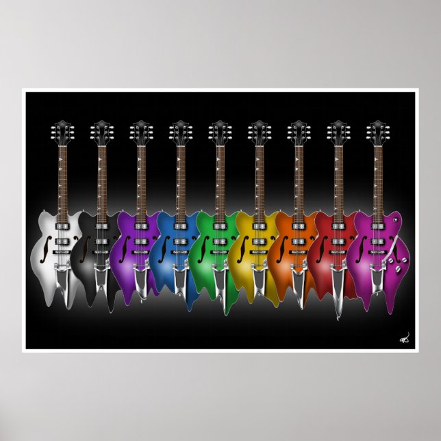 Póster Poster de guitarra de fusión total (Frente)