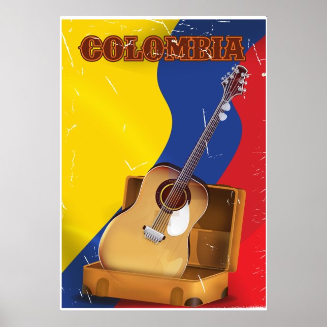 Póster Poster de guitarra de vacaciones de Colombia (Frente)